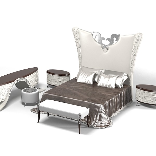 3d elle luxury glamour model - Elle due luxury glamour  bedroom set by shop3ds
